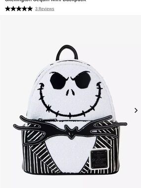 Loungefly Nightmare Before Christmas Jack Skellington Sequin Mini Backpack NWT